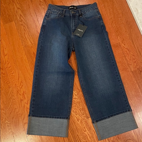 Indigo Six Denim - Stylish‎ Wide-Leg Jeans in Deep Blue